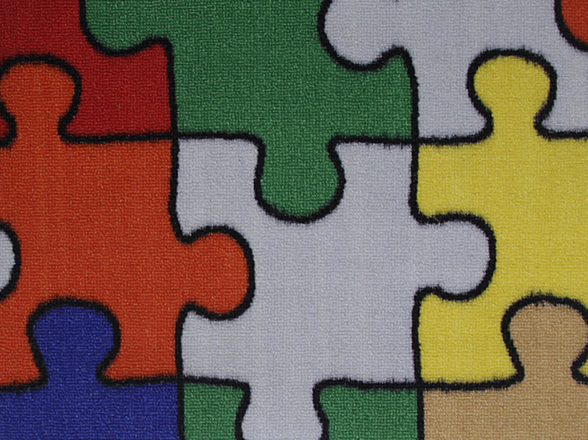 Puzzle Baskılı Çocuk Halısı