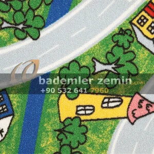 Şehir Temalı Desen Çocuk Halısı