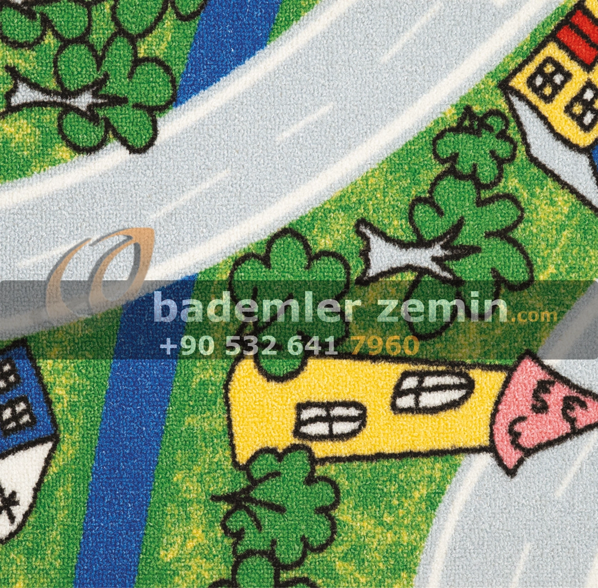 Şehir Temalı Desen Çocuk Halısı